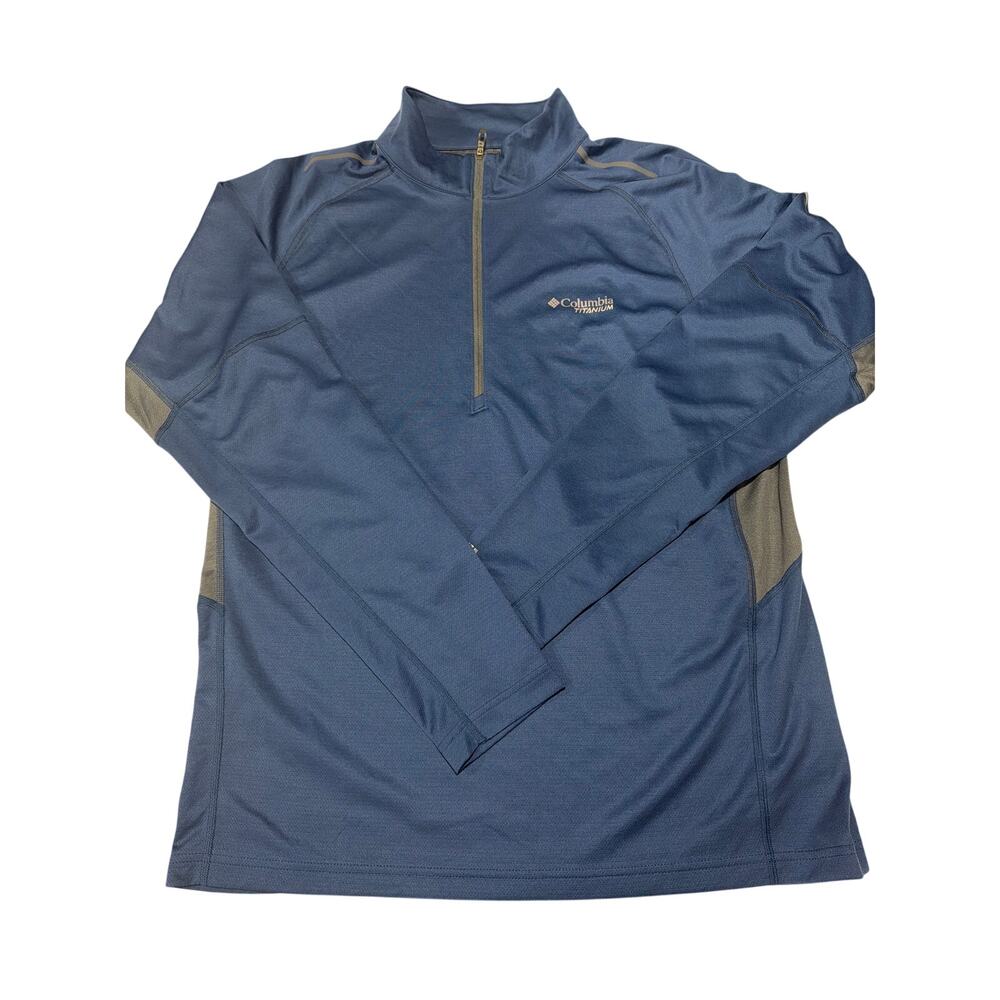 Columbia Titanium 1/4 quarter-zip pullover Omni Freeze Zero Cooling Size L Blue